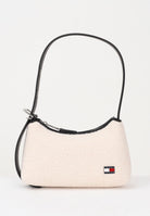 TOMMY JEANS Borsa a spalla panna da donna in tessuto effetto shearling AW0AW18011 YBH TOMMY JEANS 