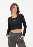 ADIDAS ORIGINALS Top sportivo Essentials Ribbed Crop nero da donna IW5725  ADIDAS ORIGINALS 