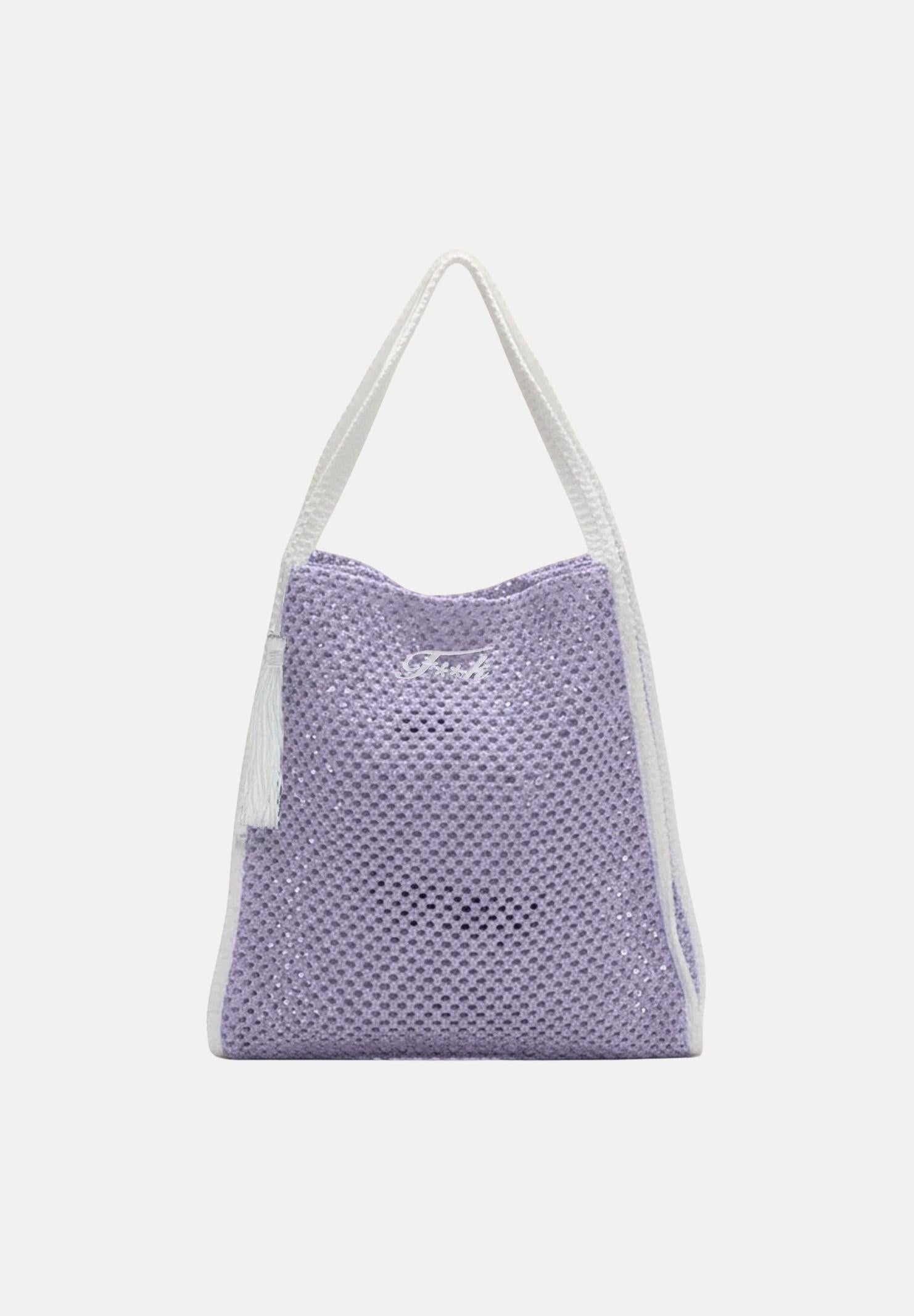 F**K Borsa mare lilla da donna in tessuto lavorato effetto rete FA26-SW0004LC . F**K 