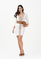 ELISABETTA FRANCHI Abito corto avorio da donna con cintura AM01S61E2 AQ6 ELISABETTA FRANCHI 