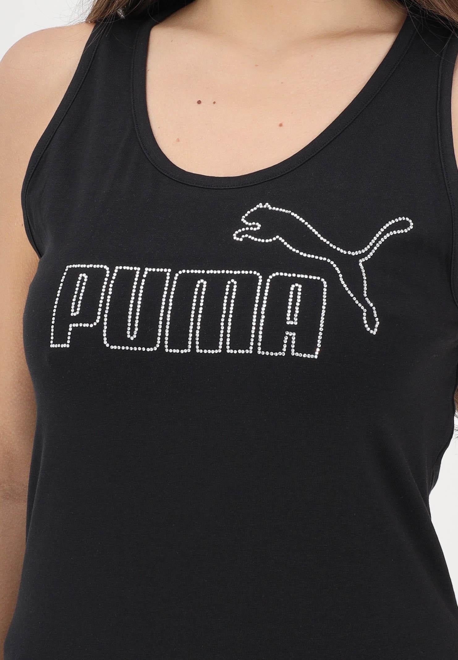 PUMA Canotta ESS LOGO TANK RHINESTONE nera da donna 693864 01 PUMA 