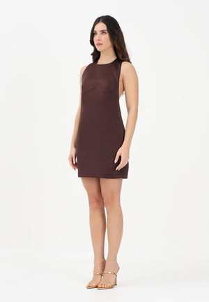 ELISABETTA FRANCHI Abito corto cacao da donna con collana AB87162E2 644 ELISABETTA FRANCHI 