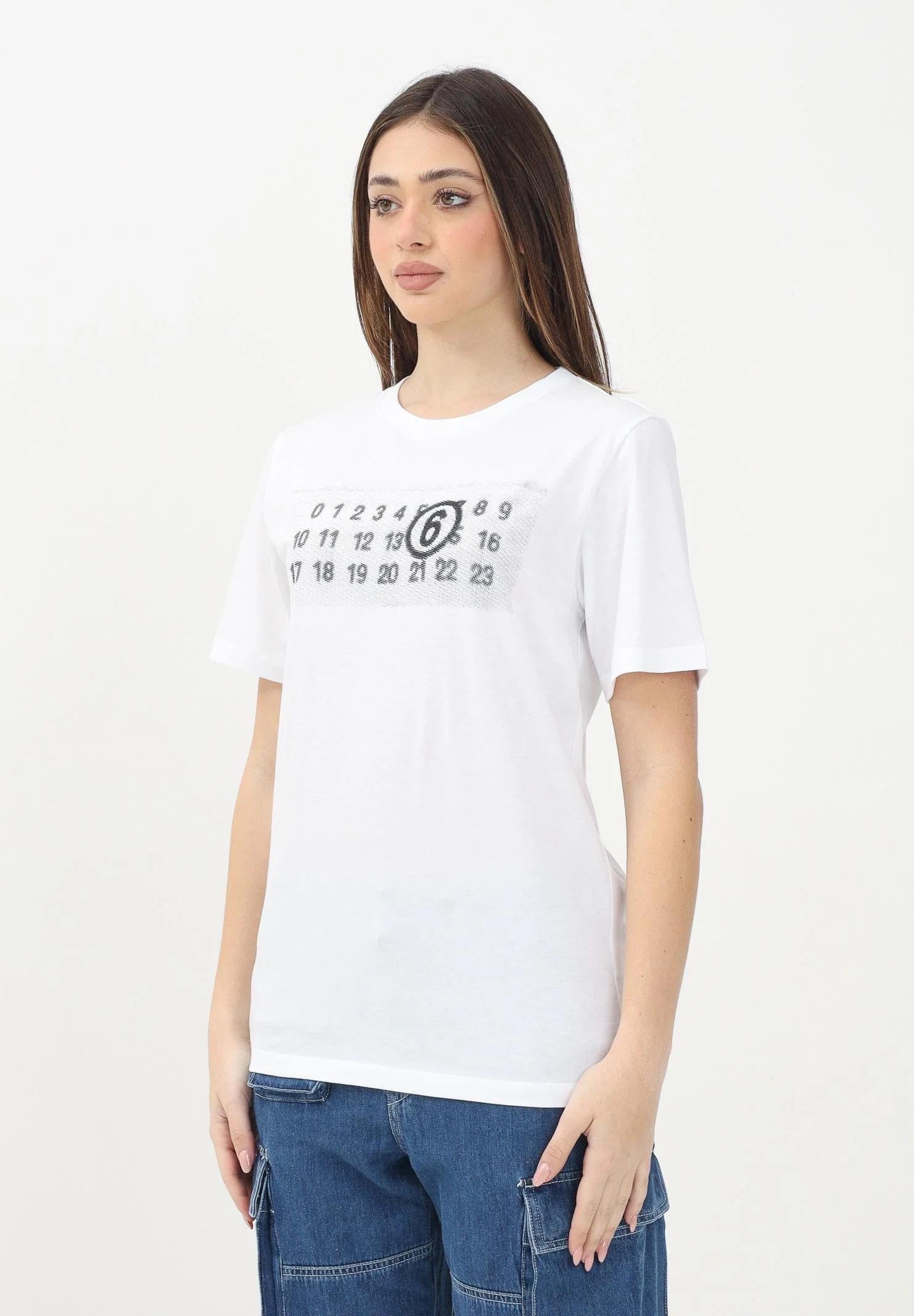 MAISON MARGIELA T-shirt Bianca con 'Stamp Numbers'