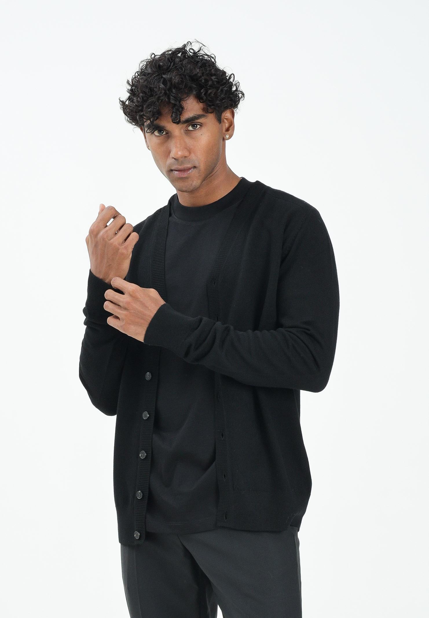 PATRIZIA PEPE Cardigan nero da uomo 5K0176K124 K102 PATRIZIA PEPE 