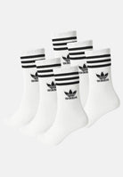 Set da 6 paia di calzini 3-STRIPES CREW bianchi per uomo e donna JE1828  ADIDAS ORIGINALS 