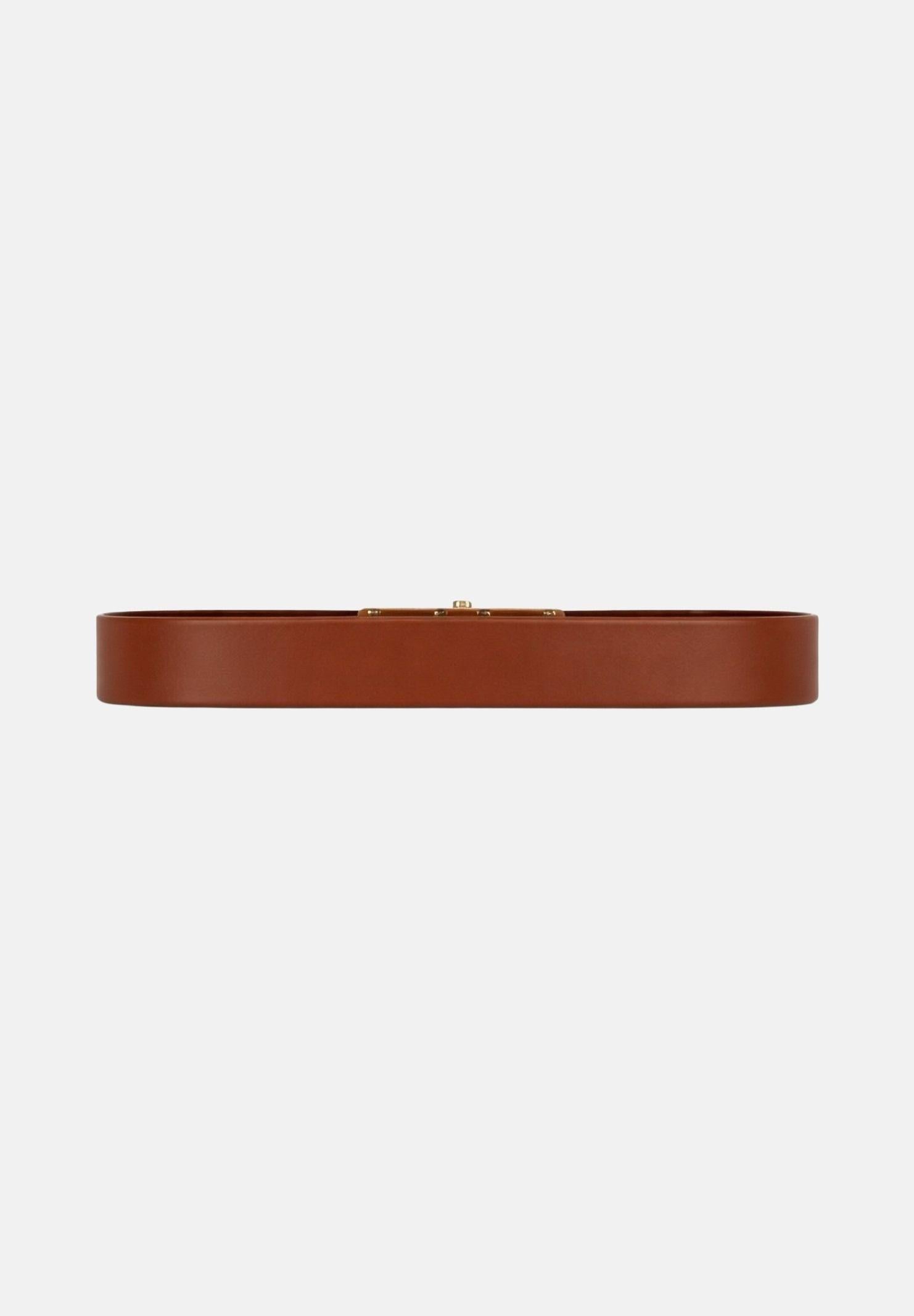 ELISABETTA FRANCHI Cintura cognac da donna con dettaglio logo CT50S61E2 027 ELISABETTA FRANCHI 