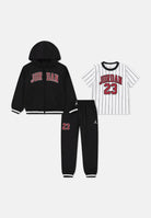 JORDAN Tuta nera per bambino e bambina composta da felpa, pantalone e t-shirt 85F275 023 JORDAN 