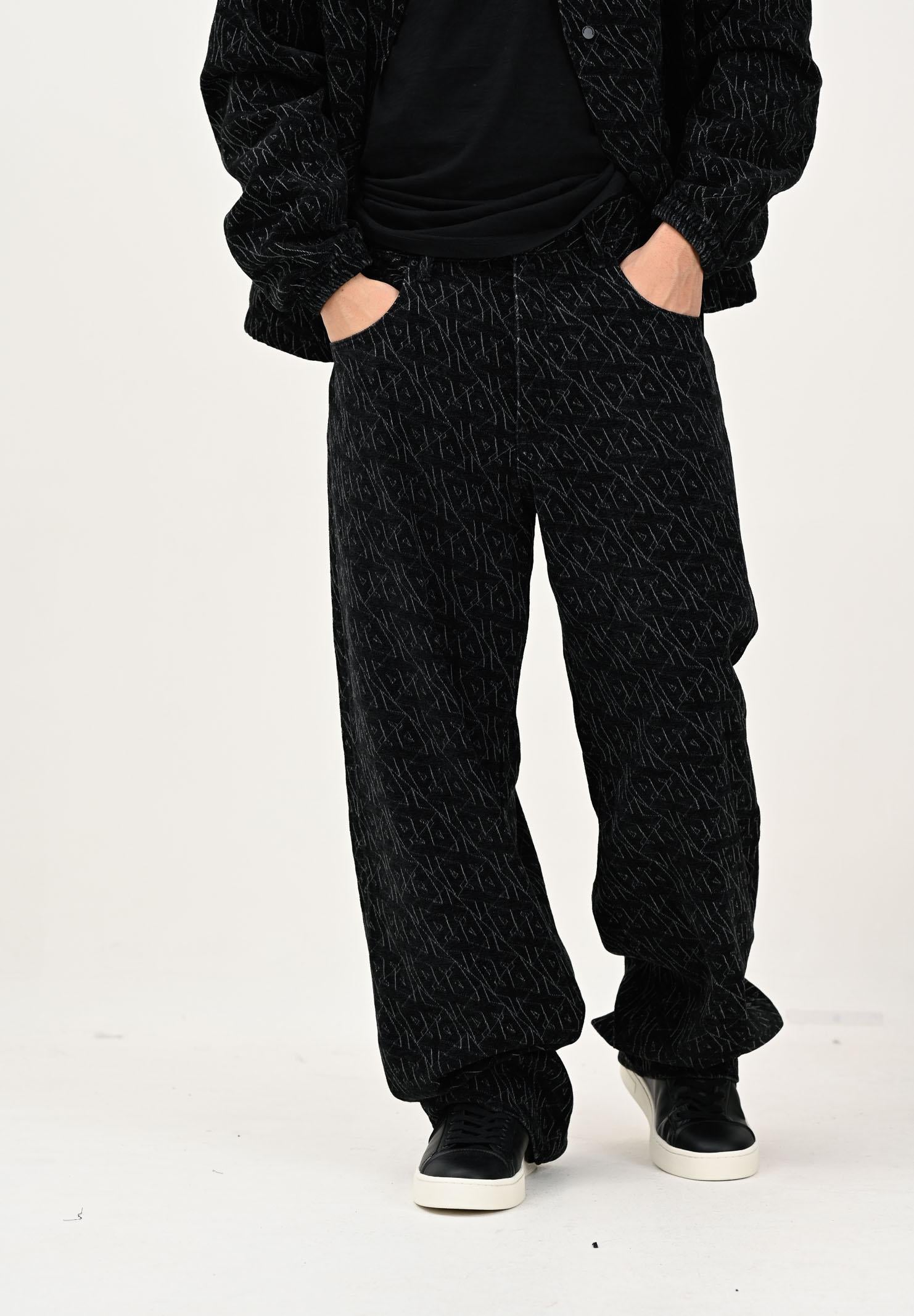 ARMANI EXCHANGE Jeans baggy nero da uomo con logo all-over XM000076AF18821 FC145 ARMANI EXCHANGE 