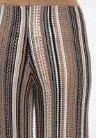 AKEP Pantalone a gamba dritta in maglia lavorata con righe multicolor da donna PTKD11003 V2 AKEP 