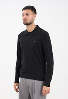 TOMMY HILFIGER Maglioncino stile polo nero da uomo MW0MW36519BDS . TOMMY HILFIGER 