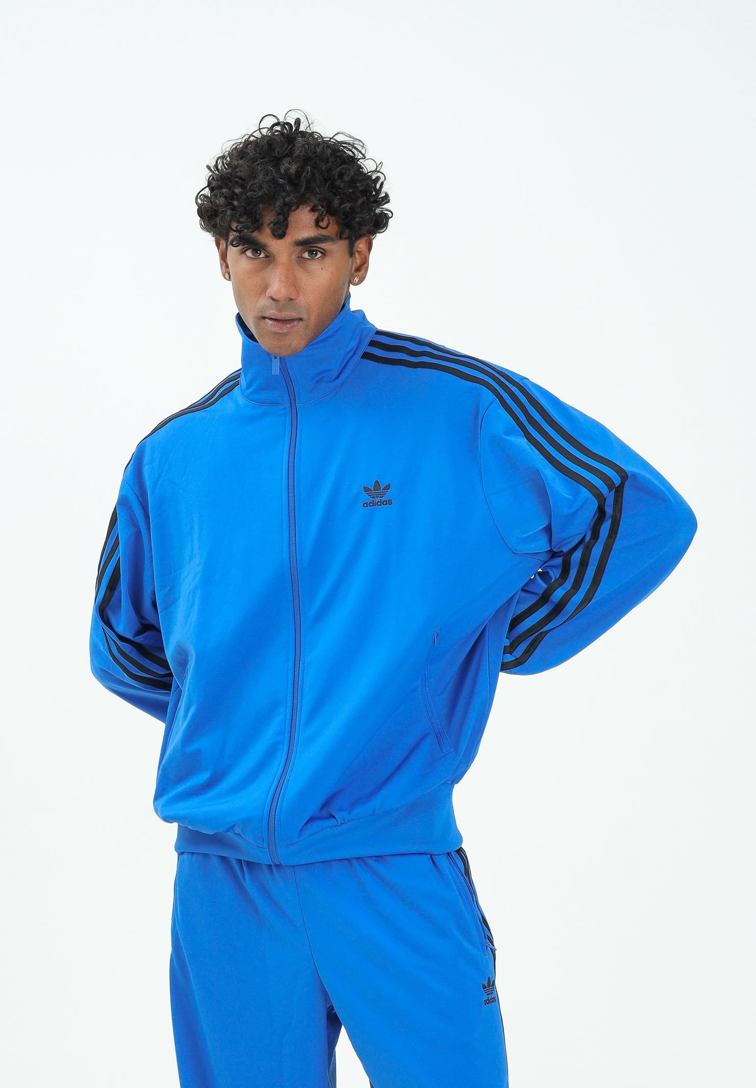 ADIDAS ORIGINALS Felpa con zip Firebird Adicolor Classics blu da uomo JY1345 . ADIDAS ORIGINALS 