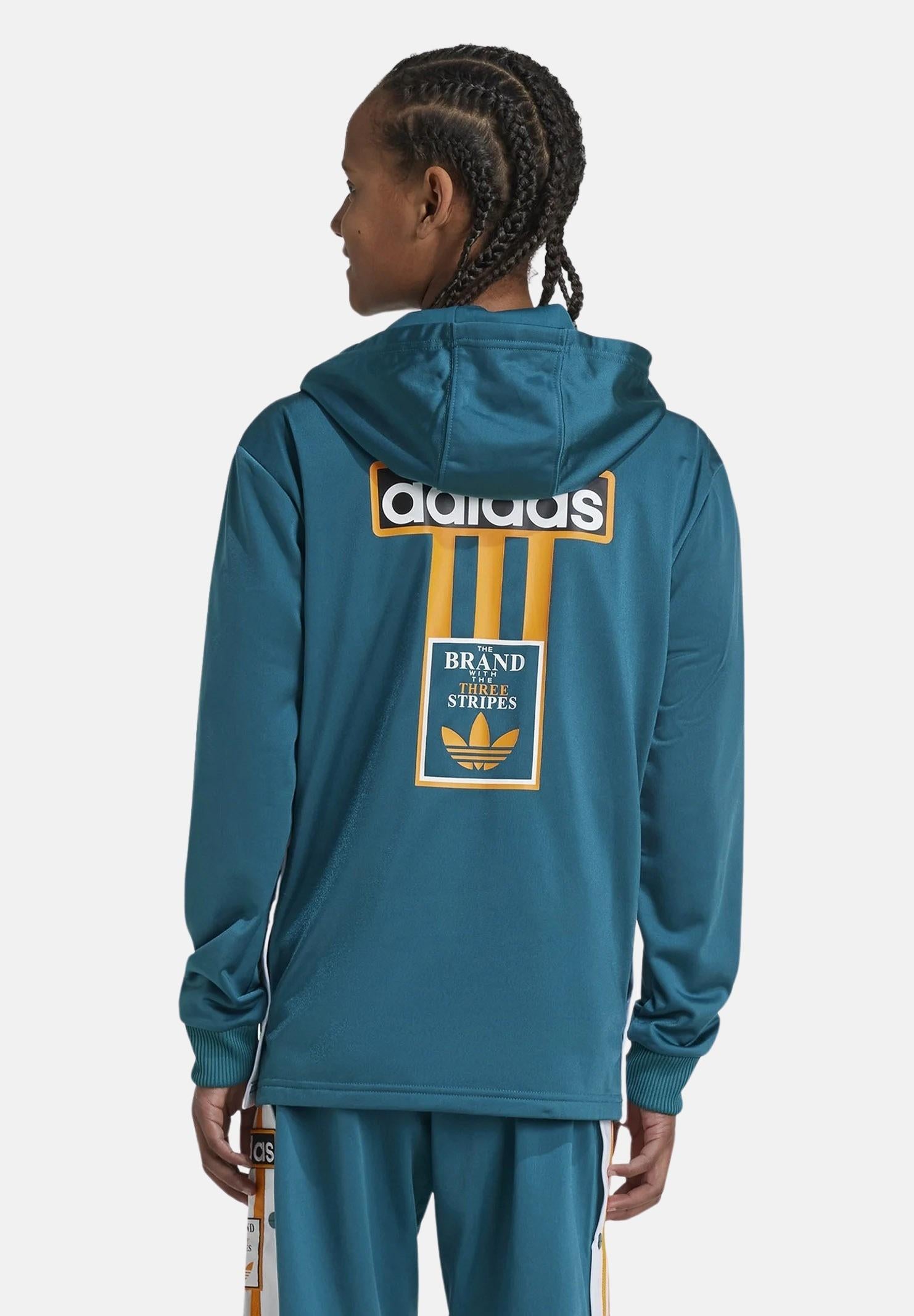 Felpa con Zip Adibreak Verde Petrolio Bambini e Bambine - Adidas Originals