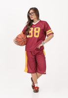 GCDS Shorts bordeaux per donna, ragazzi e bambini con logo C1BJQL710J338 468Y GCDS 