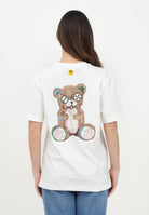 BARROW T-shirt a manica corta bianca per uomo e donna con stampa teddy S5BWUATH150 002 BARROW 