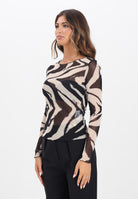 JDY Top elegante nero e panna da donna con fantasia astratta 15356004 BLACKWHITECAP JDY 