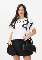 N21 T-shirt a manica corta bianca per donna, ragazze e bambine con maxi logo N210AAN0153 0N100 N21 