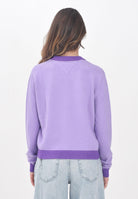 TOMMY JEANS Maglioncino girocollo viola da donna con logo DW0DW20970W0E  TOMMY JEANS 