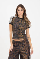 ADIDAS ORIGINALS T-shirt a manica corta Leopard Cali beige da donna JW7304  ADIDAS ORIGINALS 