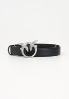 PINKO Cintura Love Birds in morbida pelle mano seta nera da donna 100125A0F1 Z99O PINKO 