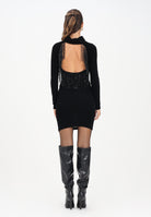 SIMONA CORSELLINI Abito corto nero da donna con scollo sul retro A25CEABO5201-C00220 V0003 SIMONA CORSELLINI 