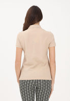 LACOSTE Polo a manica corta beige da donna con patch logo PF7839 X6F LACOSTE 
