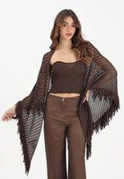 SIMONA CORSELLINI Stola cacao da donna in maglia crochet P26CPSLO0101 V0771 SIMONA CORSELLINI 