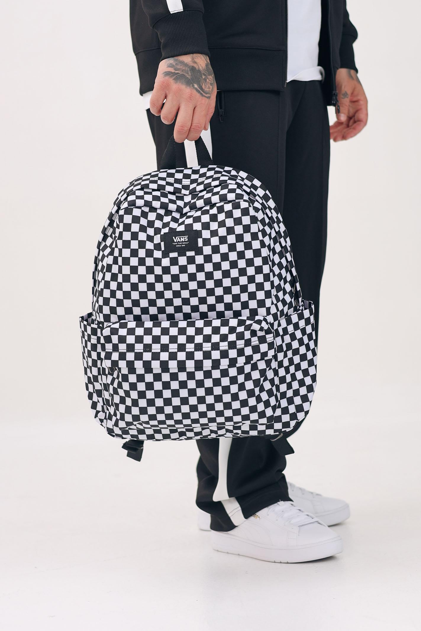 VANS Zaino Old Skool Check bianco e nero per uomo e donna VN000H4XY281 . VANS 