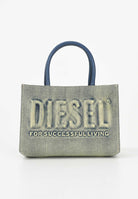 DIESEL Borsa DSL 3D in denim solarizzato da donna con logo istituzionale J02529P5499 H8457 DIESEL 