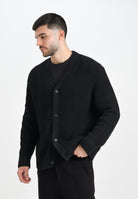 SELECTED HOMME Cardigan nero da uomo 16098335 Black SELECTED HOMME 