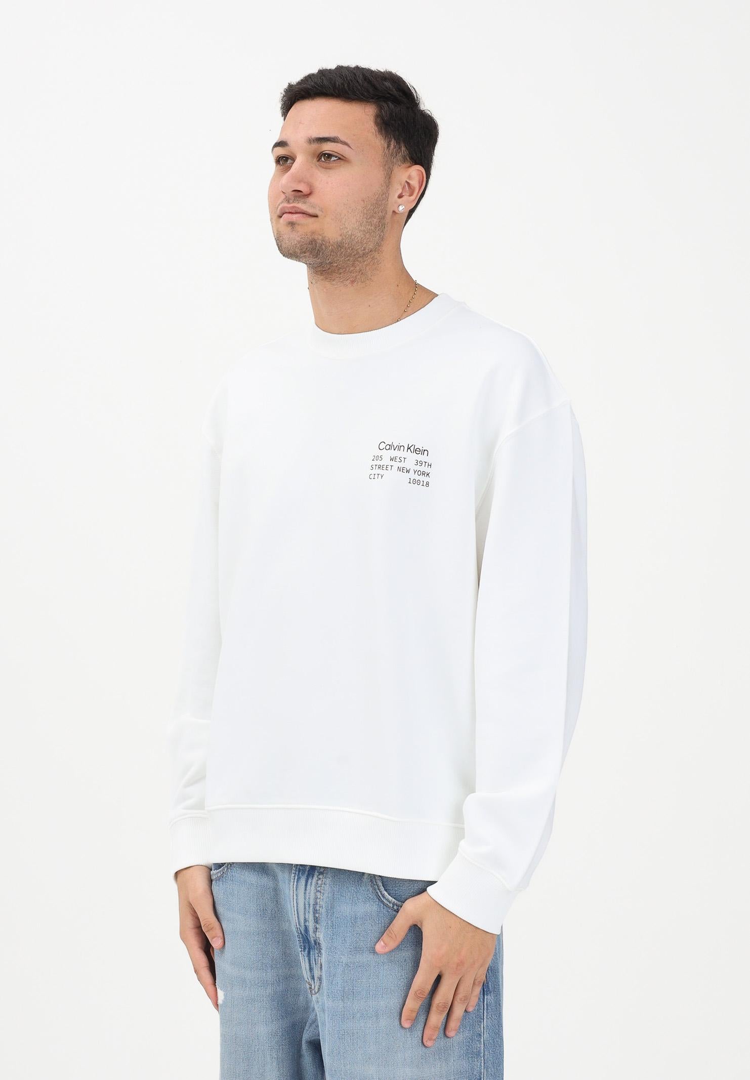 CALVIN KLEIN JEANS Felpa girocollo GRAPHIC bianca da uomo LV04RE254GYAF . CALVIN KLEIN JEANS 