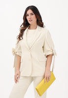 VICOLO Giacca monopetto burro da donna con fiocchi TAB0244 ABU04 VICOLO 