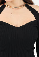 ELISABETTA FRANCHI Maglioncino nero da donna con dettaglio gioiello MK89S61E2 110 ELISABETTA FRANCHI 