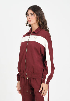 PUMA Felpa con zip T7 bordeaux da donna 632137 96 PUMA 