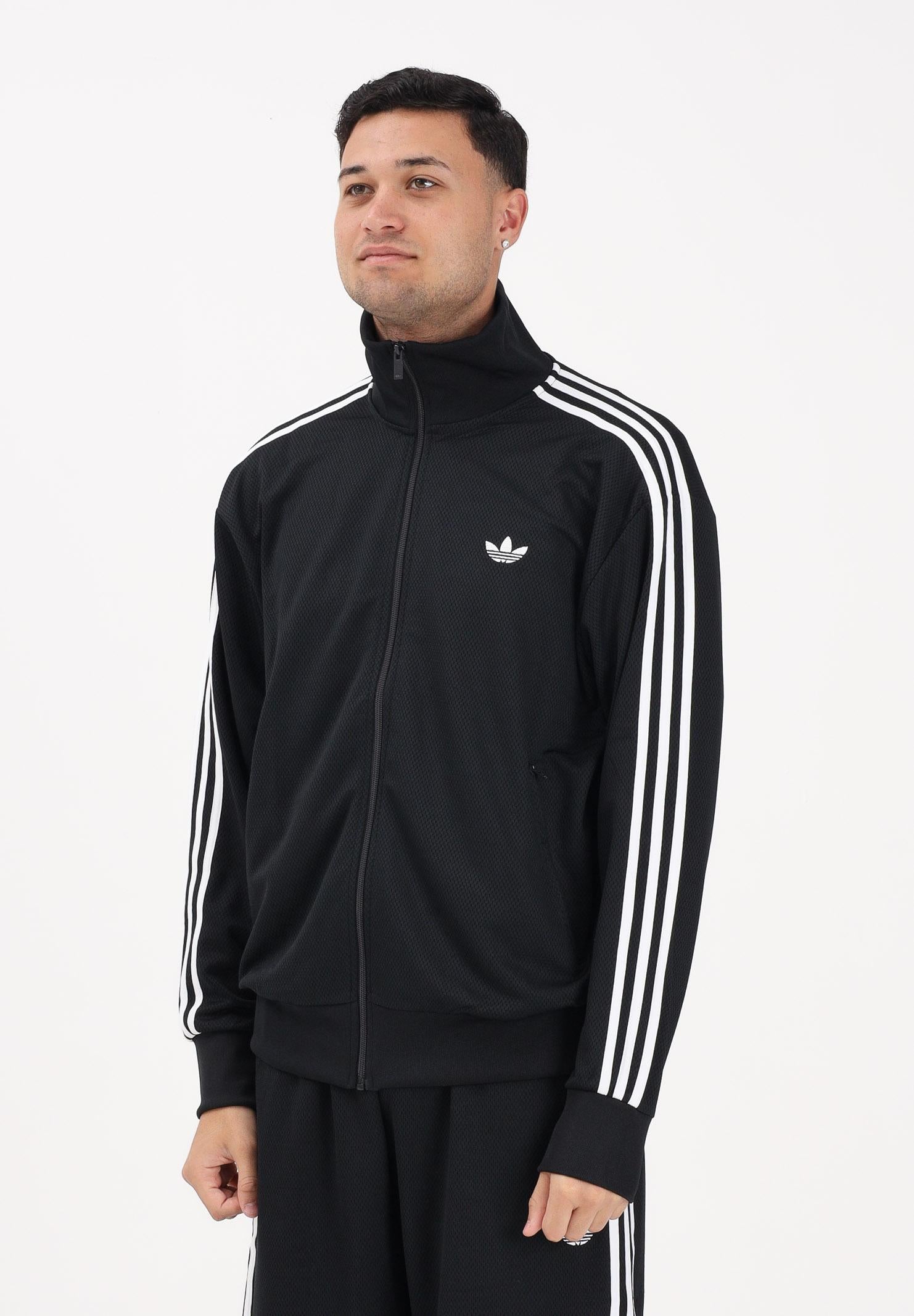 ADIDAS ORIGINALS Felpa con zip Firebird Adicolor Mesh nera da uomo KE0782 . ADIDAS ORIGINALS 