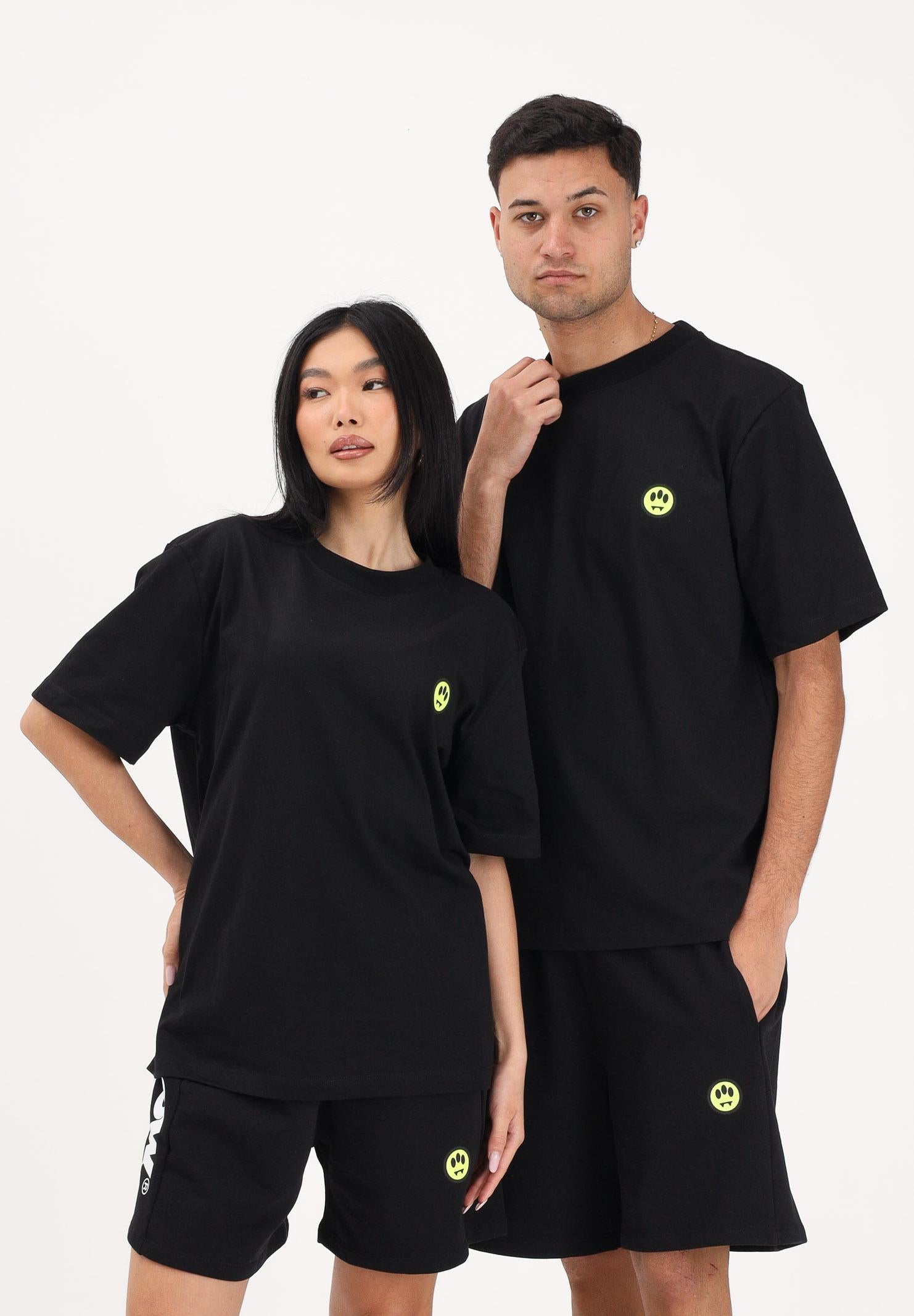 BARROW T-shirt a manica corta nera per uomo e donna con stampa sul retro S6BWUATH003 11006 BARROW 