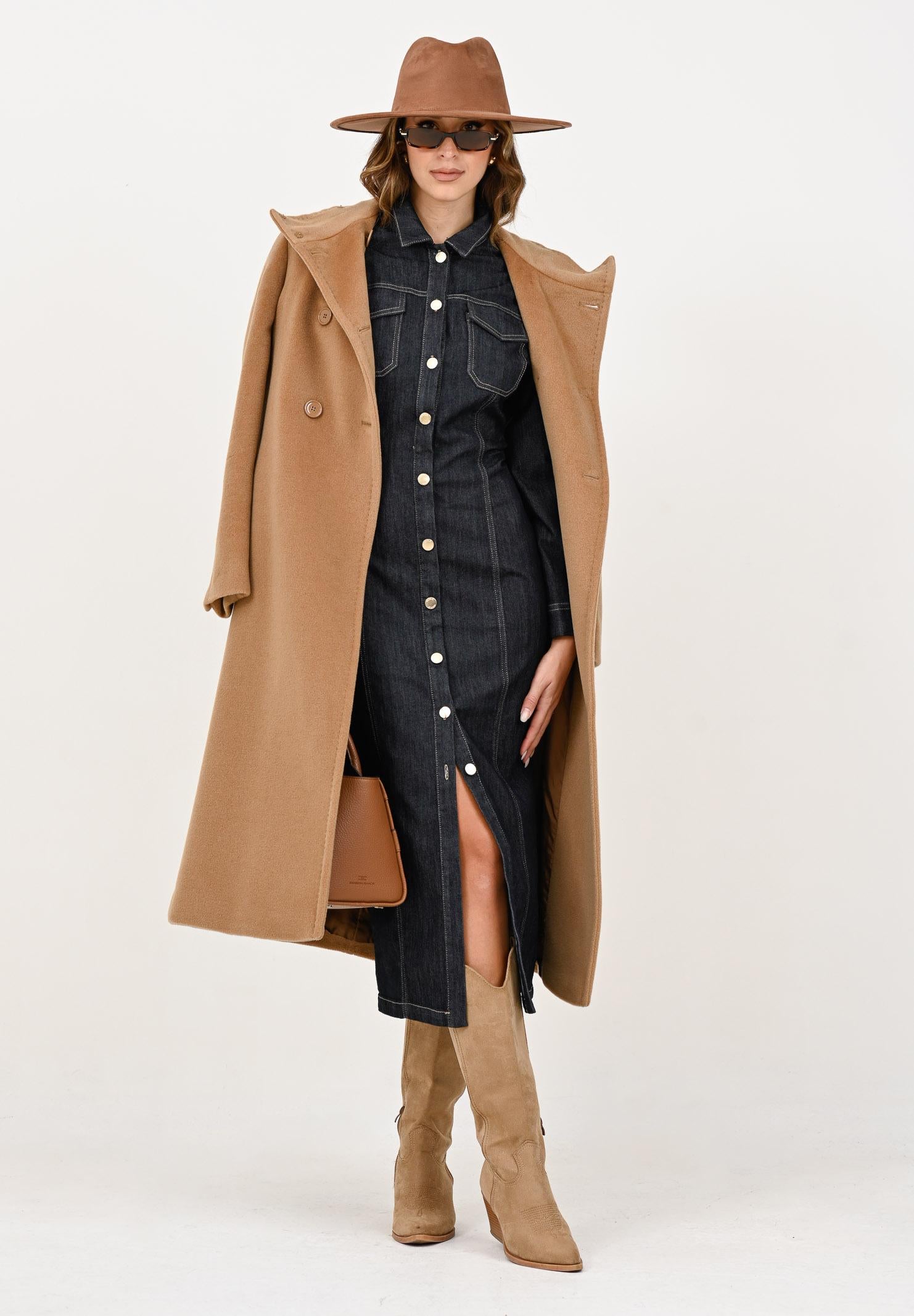 VICOLO Abito lungo Anita in denim scuro da donna DF5085 VU VICOLO 