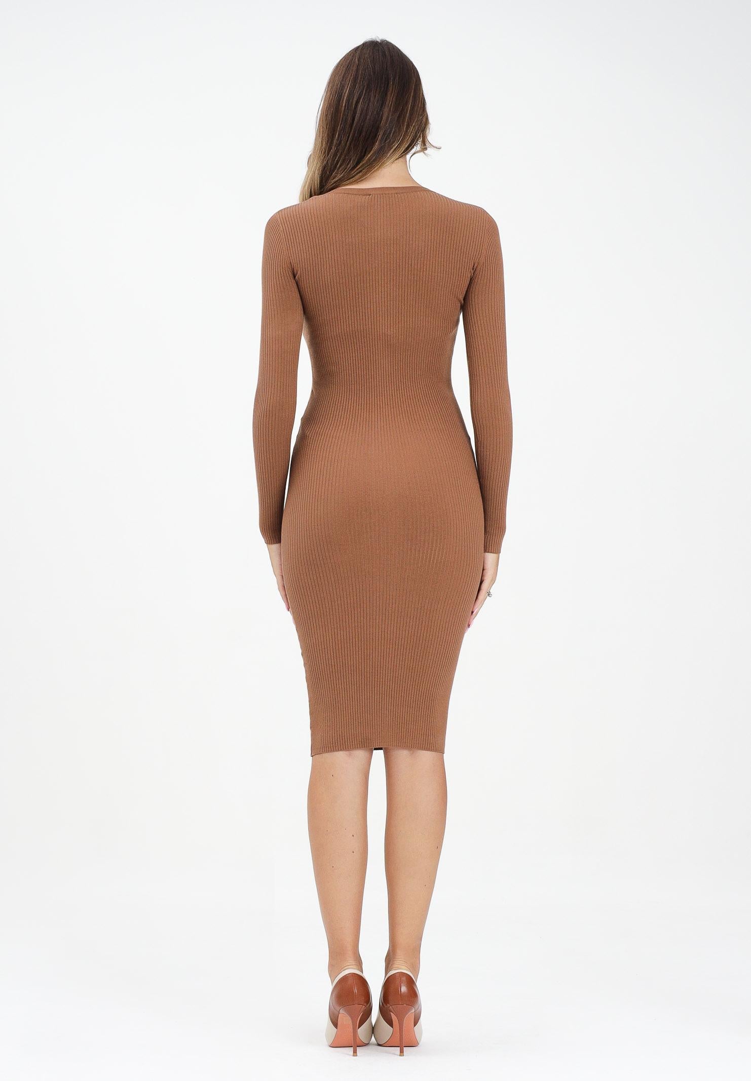 ELISABETTA FRANCHI Abito midi cammello da donna con taschino AM10B56E2 EC1 ELISABETTA FRANCHI 