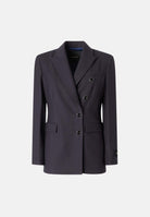 PINKO New Amalfi giacca slim doppiopetto in misto lana blu marino cupo blu da donna. 107513A3IF G03 PINKO 