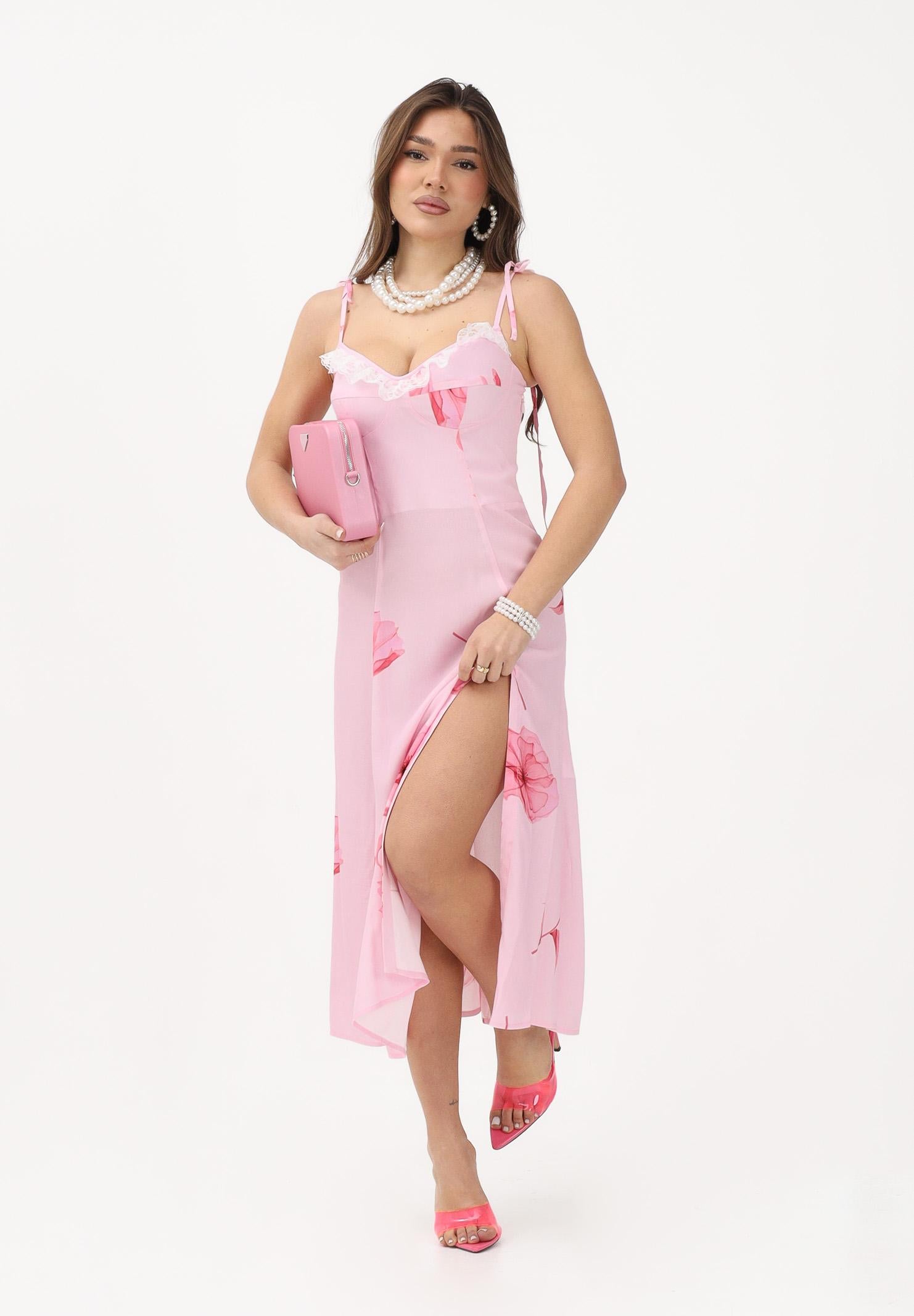 MAR DE MARGARITAS Abito midi Priscilla rosa da donna con stampa floreale MMABW01538 RO80 Mar de margaritas 