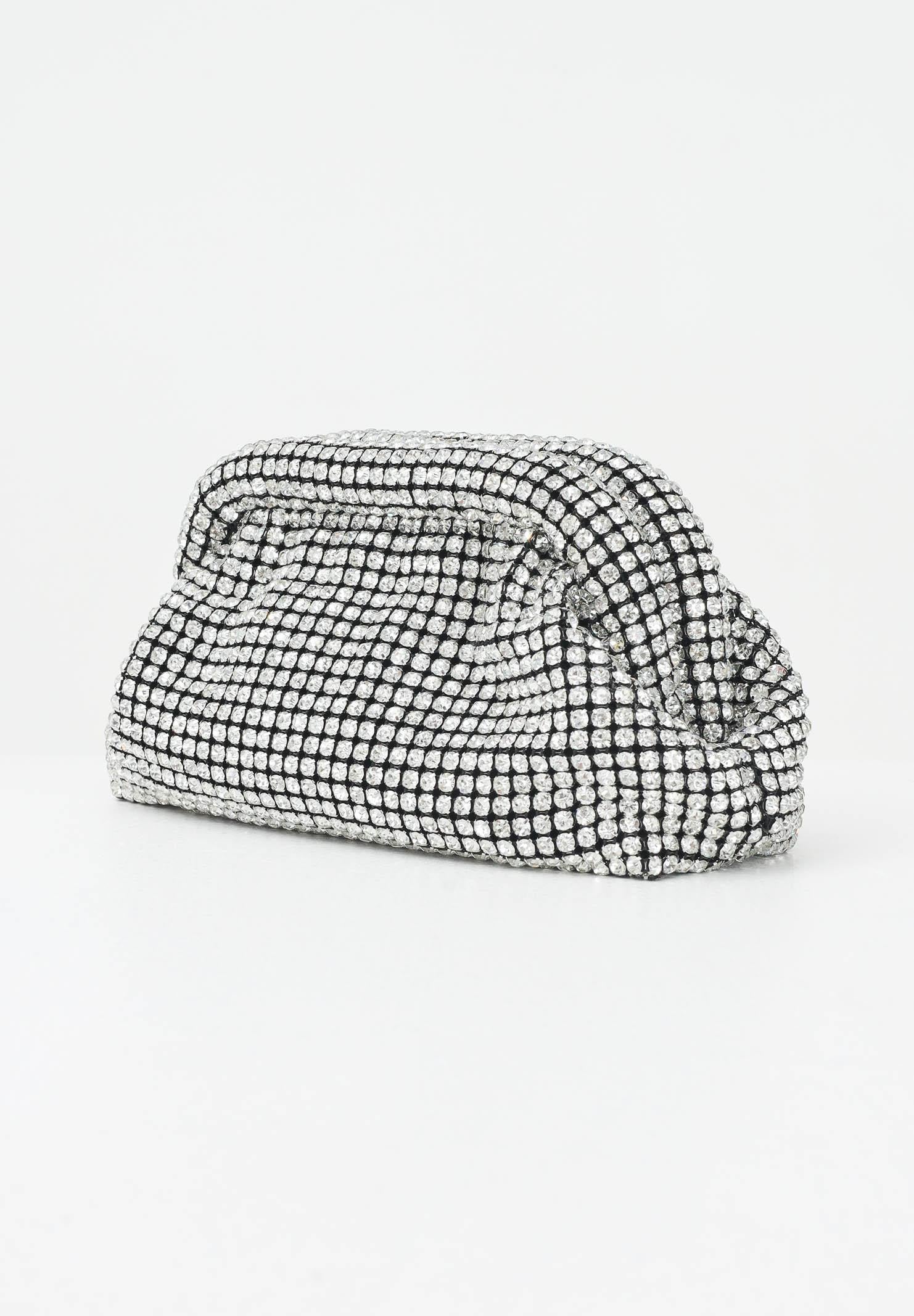 SANTAS Clutch Sparkling con strass per un effetto glamour SPARKLING ARGENTO SANTAS 