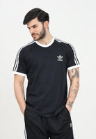 T-shirt a manica corta Adicolor Classics 3-Stripes nera da uomo IA4845  ADIDAS ORIGINALS 