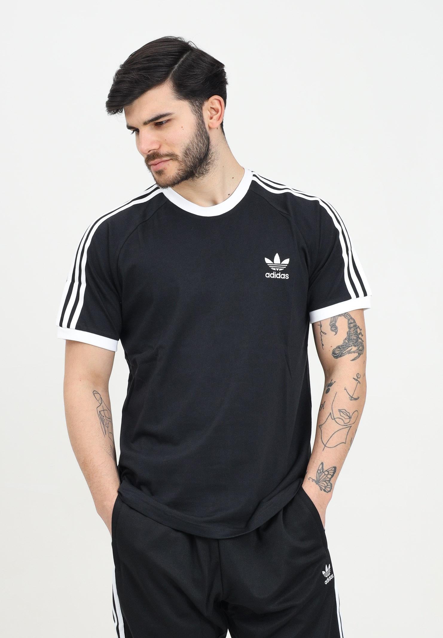T-shirt a manica corta Adicolor Classics 3-Stripes nera da uomo IA4845  ADIDAS ORIGINALS 