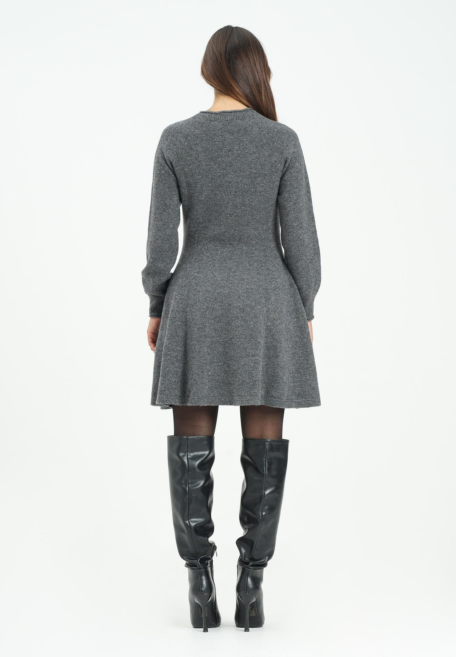 LACOSTE Abito corto grigio da donna in lana cardata senza cuciture EF4161 050 LACOSTE 