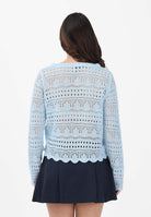 JDY Maglia traforata azzurra da donna 15287384 CABL JDY 