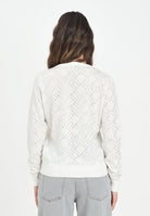 ELISABETTA FRANCHI Cardigan bianco latte da donna con cristalli<BR/> MK26B56E2 EH9 ELISABETTA FRANCHI 