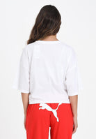 PUMA T-shirt a manica corta WARDROBE Essentials bianca da donna 629743 02 PUMA 