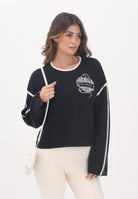 PINKO Maglioncino girocollo blu da donna con ricamo 105397A2PK EZ1 PINKO 