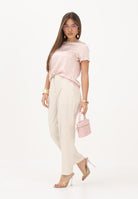 VICOLO pantalone casual in lino Burro beige, donna. TAB1626 BU VICOLO 