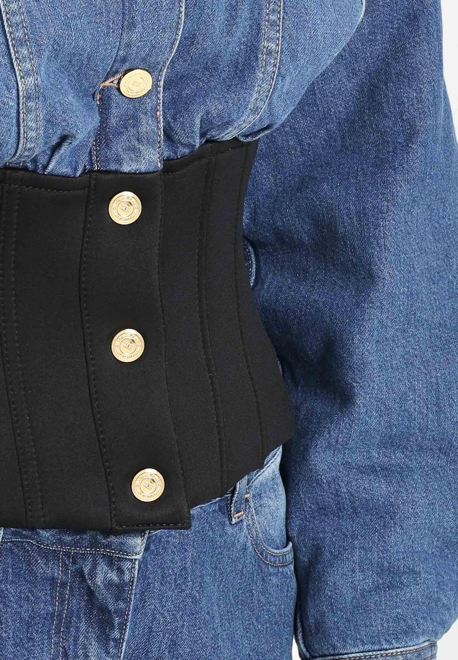 ELISABETTA FRANCHI Giubbotto in denim blu da donna BJ40N56E2 EI1 ELISABETTA FRANCHI 