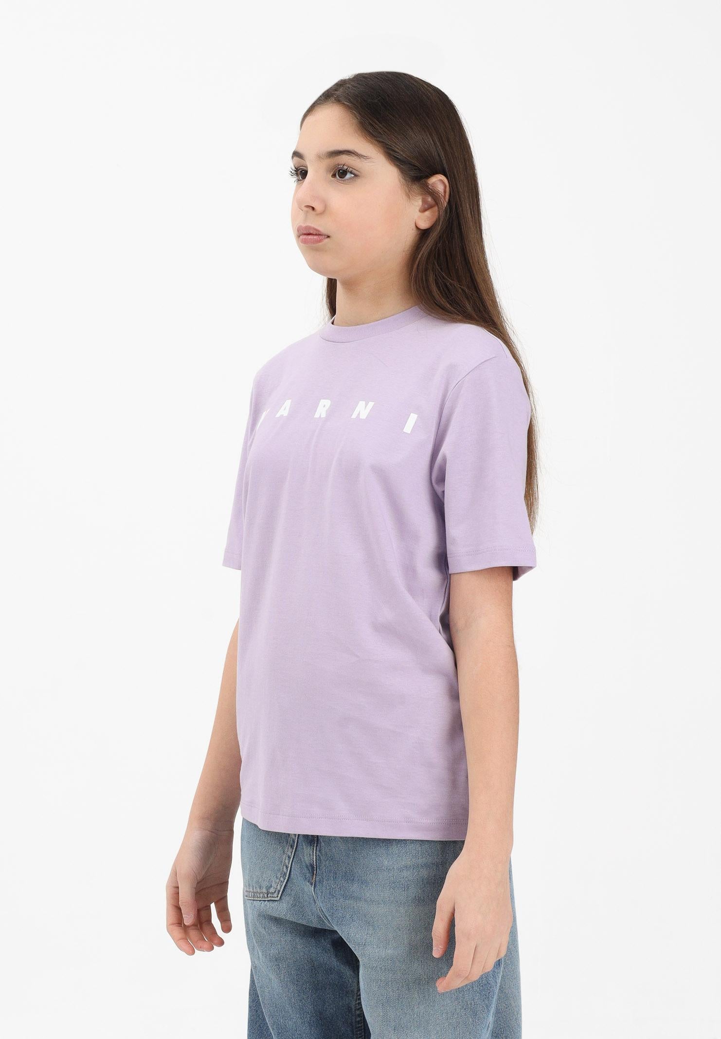 MARNI T-shirt a manica corta lilla per donna, ragazzi e bambini con logo M01601M00RF 0M612 MARNI 